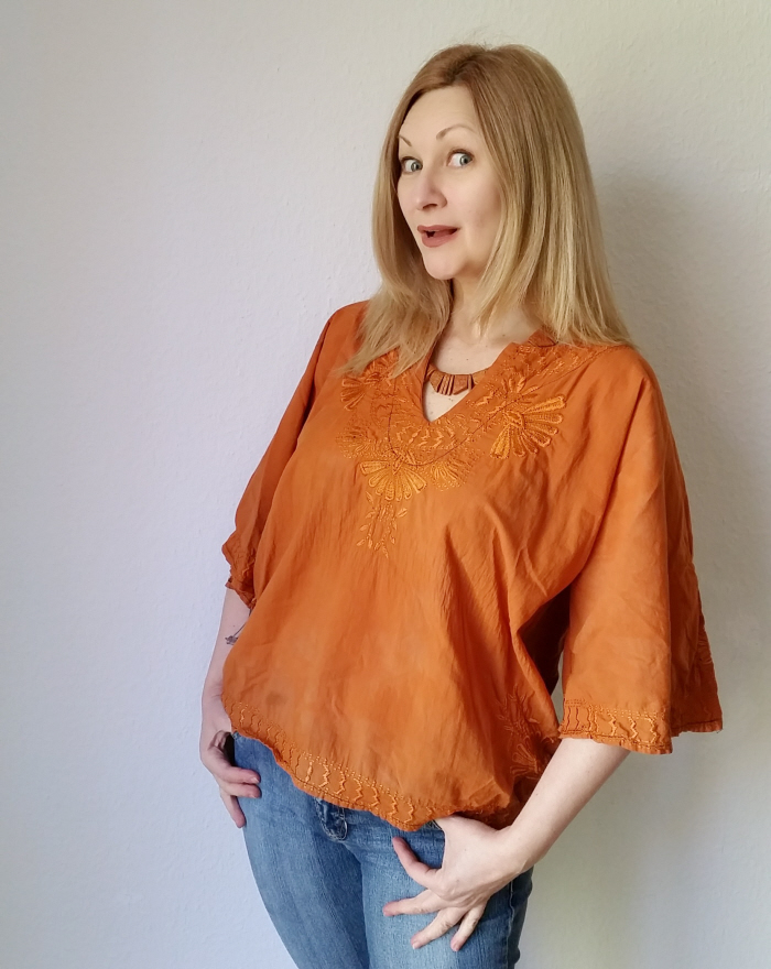 How to upsize a shirred top (a batwing shirt refashion)