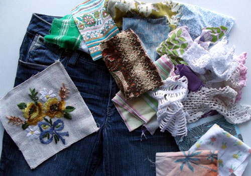 Easy DIY patchwork jeans refashion