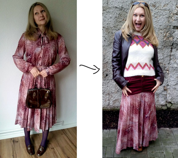 The Fugly Dress Refashion: Part 2 - easy DIY maxiskirt by CoaR