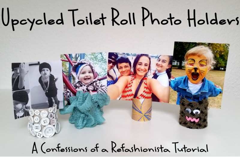 Upcycled toilet roll photo holders