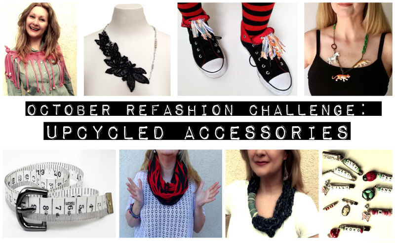 october refashion challenge upcycled accessories
