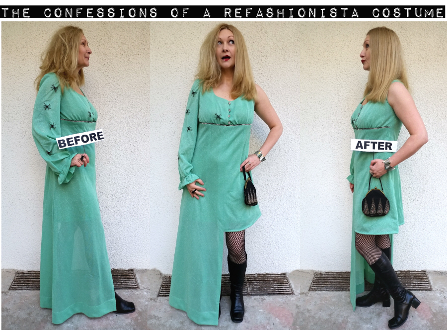 DIY before and after Refashioinista costume
