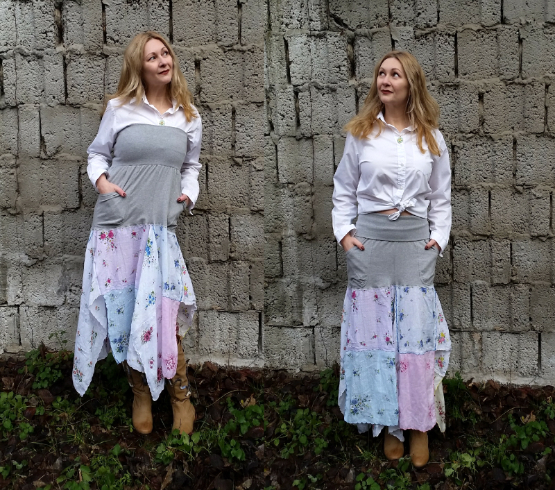 DIY vintage hankie skirt or dress tutorial after