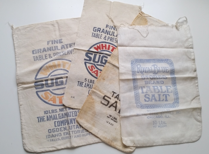 How to refashion/upcycle these vintage salt & sugar sacks