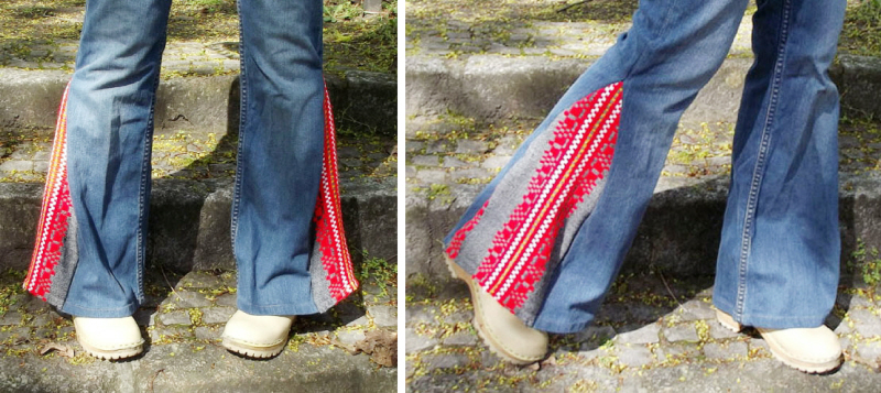 making bell bottoms out old jeans