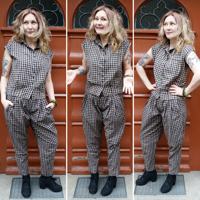 My thrifted 80s suit refashion + how to replace a trouser zip