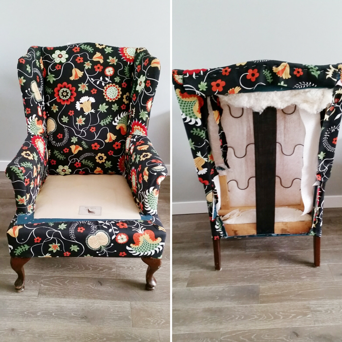 How to reupholster a wing back chair