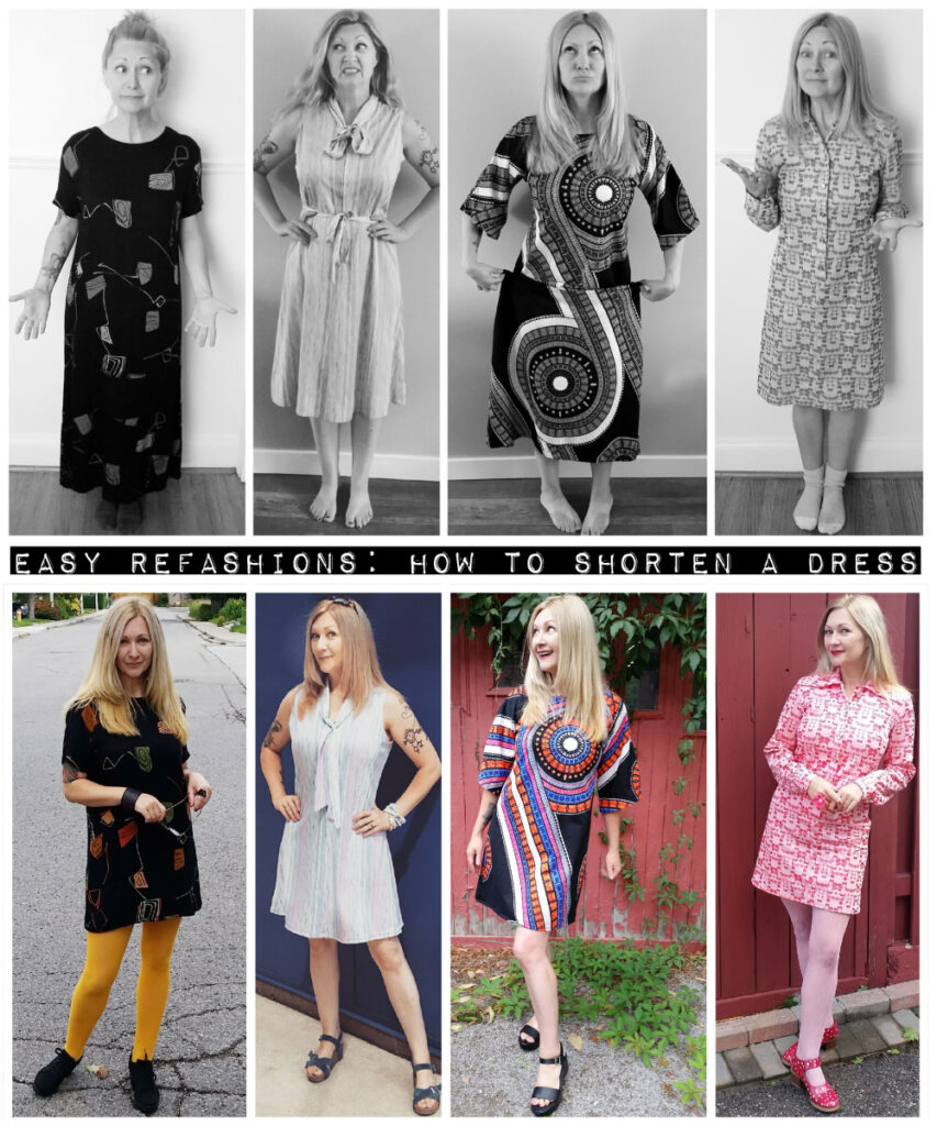 Easy refashions How to shorten a dress by Confessions of a Refashionista