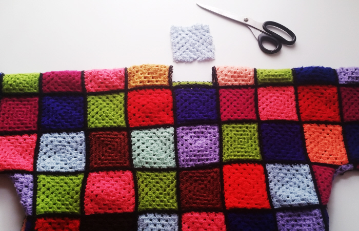 My Refashioned Crocheted Granny Square Top Tutorial