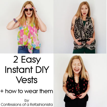 2 easy instant DIY vests - Confessions of a Refashionista