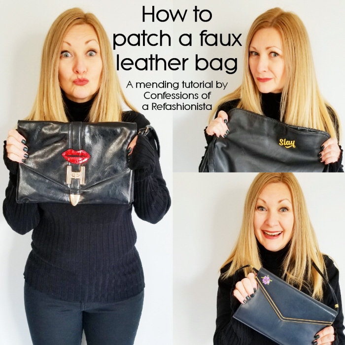 How to patch a faux leather bag - Confessions of a Refashionista