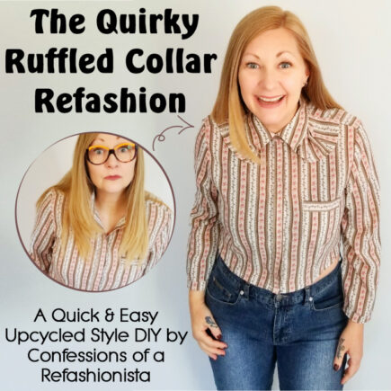 Easy DIY Collar Ruffle Refashion - Confessions of a Refashionista